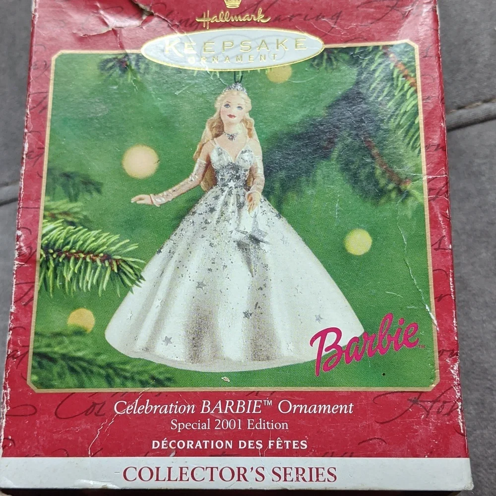 HALLMARK Christmas Ornament Barbie Celebration 2001 Holiday Party Vtg Fancy